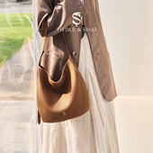 fiedlesissi 菲德茜茜花骨水桶包女士新款 通勤单肩斜挎包牛皮包包