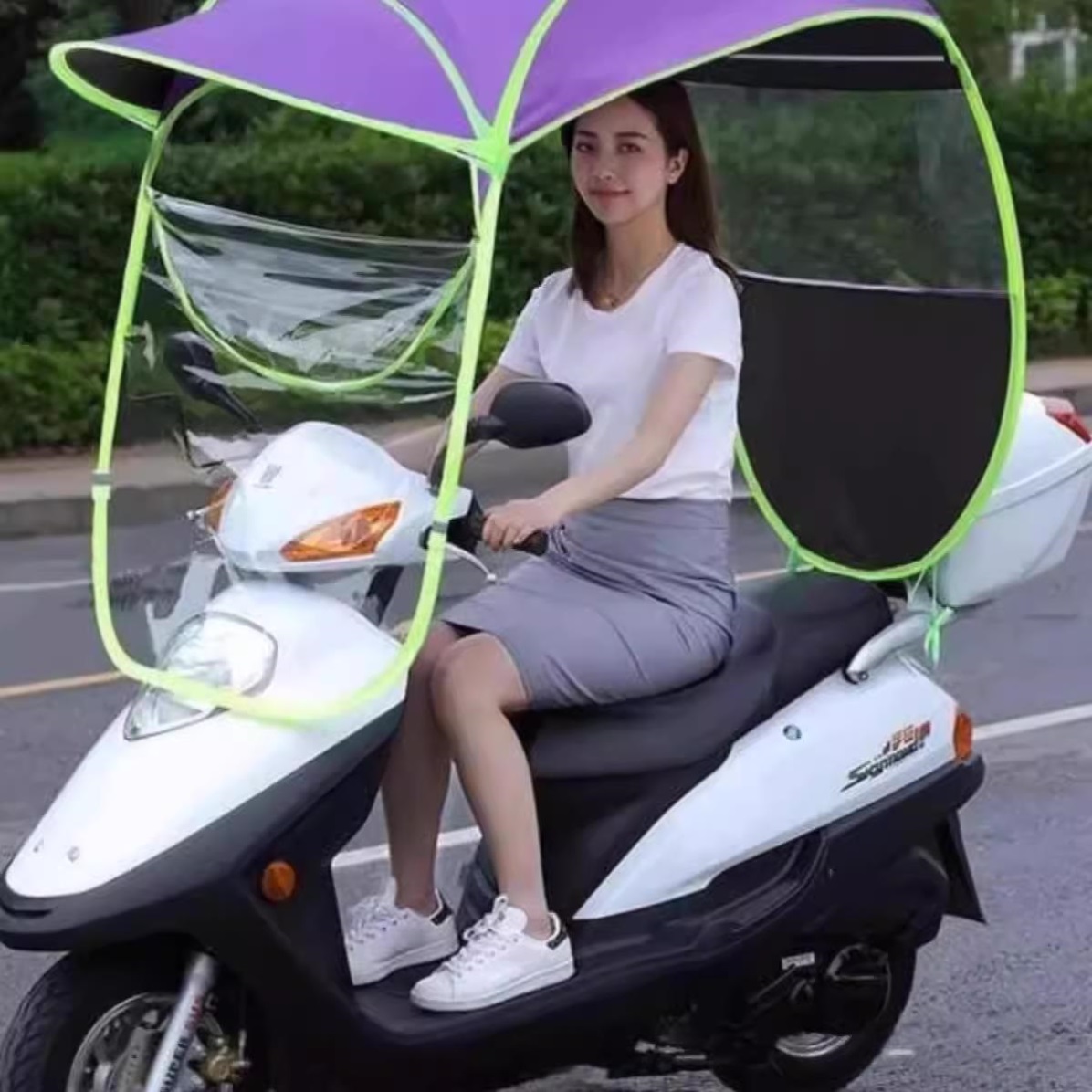 电动车雨棚车棚夏季新款2021电瓶摩托遮阳伞电车蓬小型挡风防晒罩