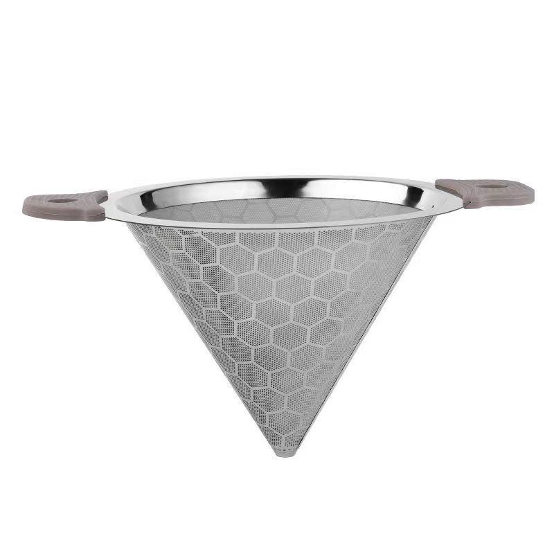 奶茶店锥形过滤网滤网超细隔渣通用型过滤茶漏漏斗商用茶叶网