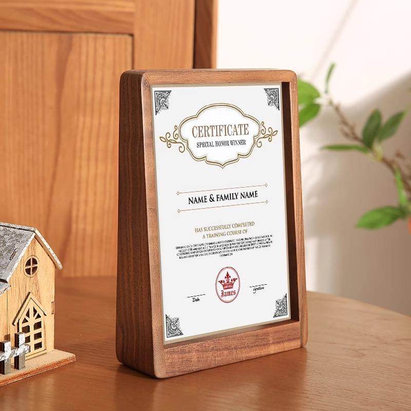 榉木相框摆台营业执照框架照片立牌证书装裱展示框亚克力透明画框