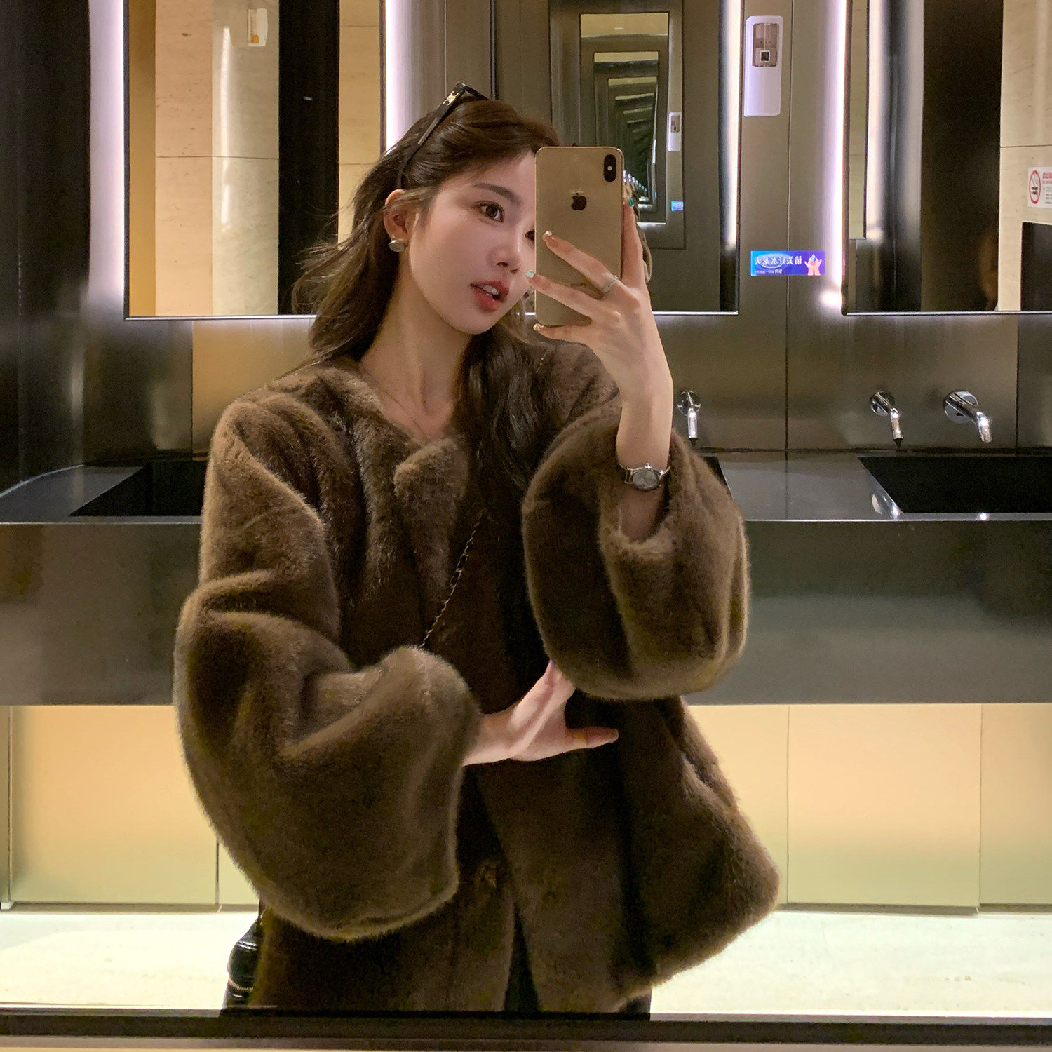 2026新款秋冬高端中古风外套女仿水貂短款环保貂皮大衣毛毛皮草