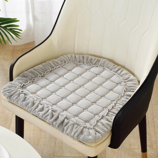 冬季弧形椅子坐垫马蹄形毛绒餐桌椅子垫防滑学生屁垫家用办公椅垫