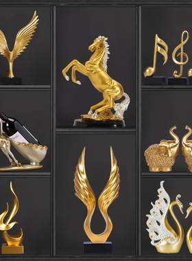 现代艺术创意家居酒柜装饰摆件天使之翼大展宏图乔迁新年礼物批发