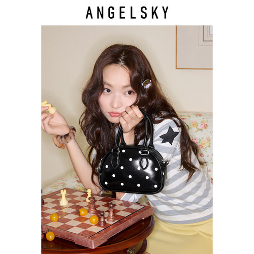 ANGELSKY原创设计波点斜挎包