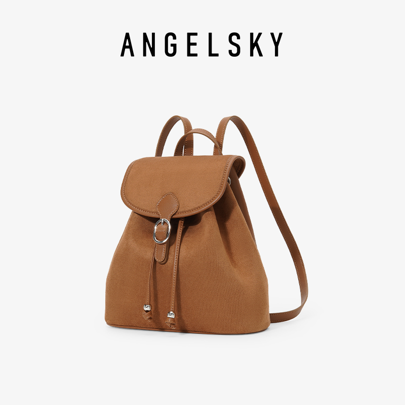 ANGELSKY轻便休闲麂皮绒双肩包