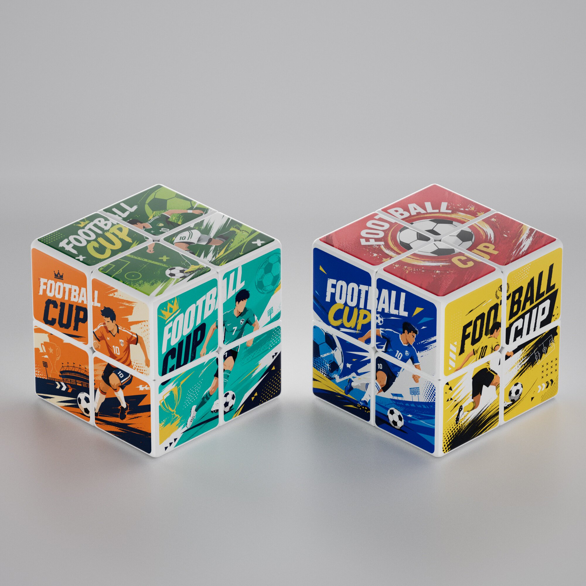 世界杯2阶魔方周边足球钥匙扣魔方三阶创意定制照片玩具文创产品图片