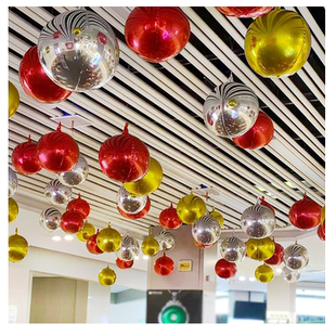 新年春节吊顶装饰棚顶红色活动学校幼儿园商场珠宝店铺吊顶布置