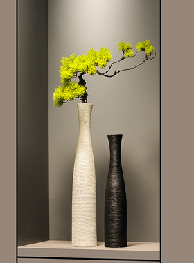 意式极简入户玄关装饰摆件电视柜花瓶干花家居装饰品艺术高级感
