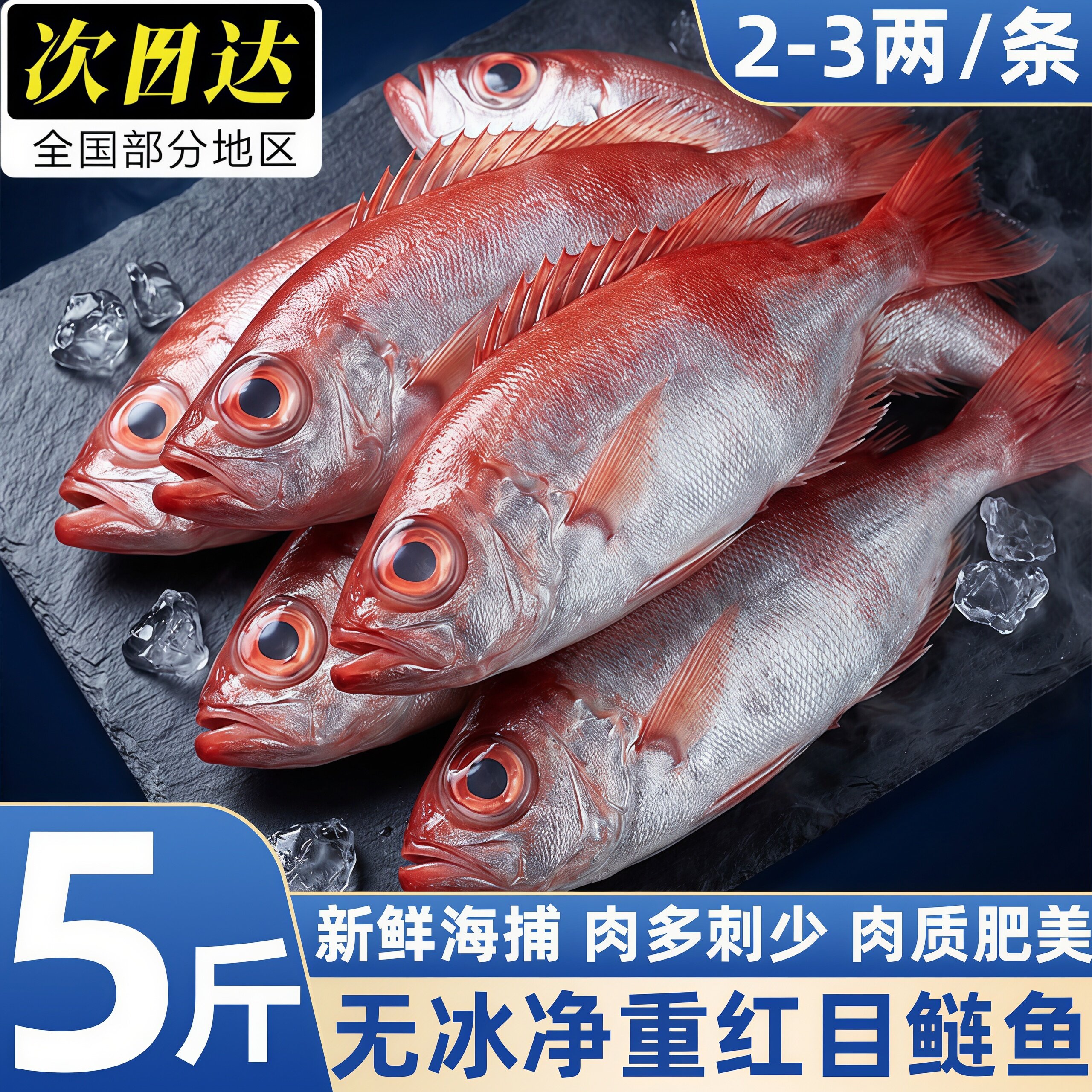 广西北海红目鲢大眼鸡鱼活冻