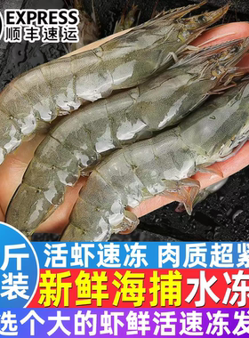 青岛特大速冻基围虾4斤装带料包