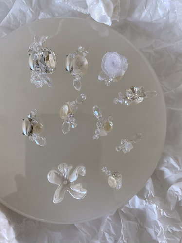 正品LZ高定美甲饰品2.0版手工水晶珠绣晶钻奢华婚系组钻珠光花钻
