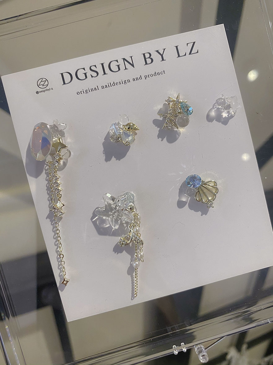 正品LZ高定美甲饰品夏日海洋系列限量色海星海贝人鱼流苏吊坠套盒