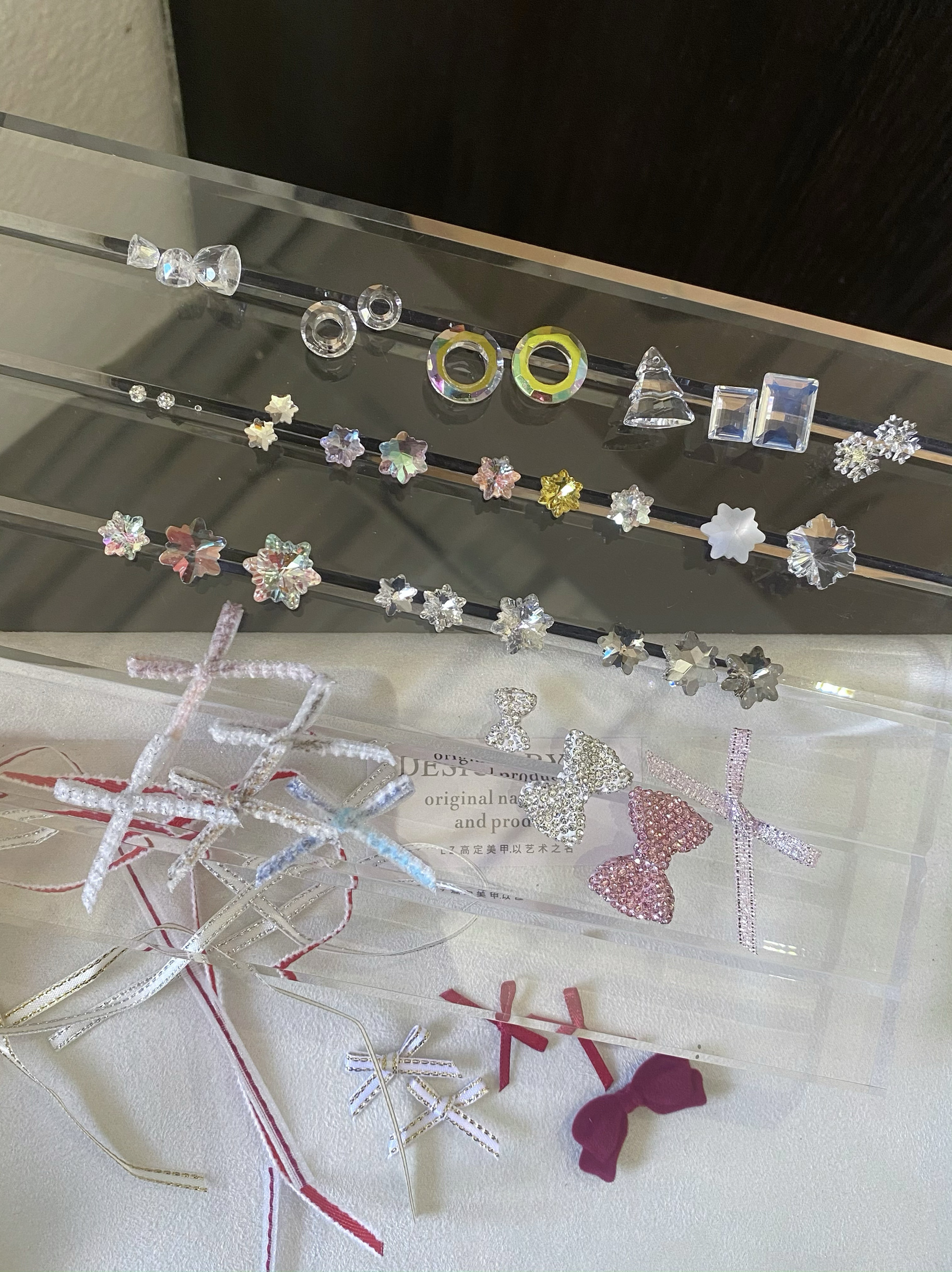 正品LZ高定美甲饰品2024圣诞元素铃铛圣诞雪花钻丝带蝴蝶结搭配饰