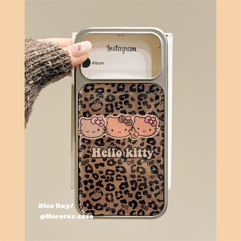 MoreRex 秋冬ins甜酷棕色豹纹哈喽kt适用苹果17手机壳iphone16promax新款15pro滴胶14防摔保护套13超火17女款