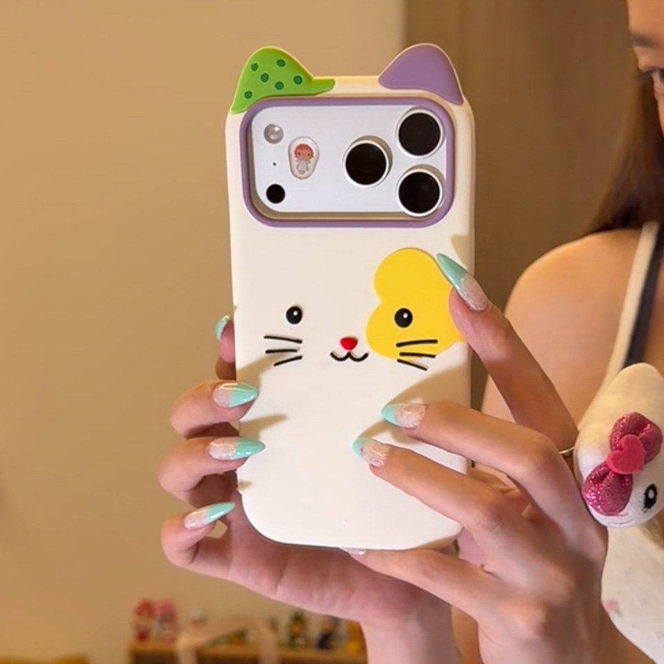 MoreRex俏皮软萌立体卡通猫咪小怪适用苹果17手机壳硅胶iphone16promax新款17pro全包14防摔保护套13女15超火