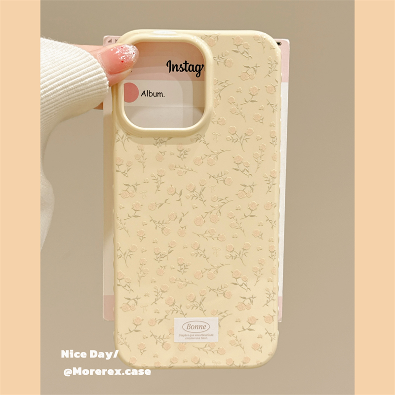 MoreRex 韩风ins小清新碎花英文标签适用苹果17手机壳iphone16promax新款15高级14防摔保护套13小众17pro女款