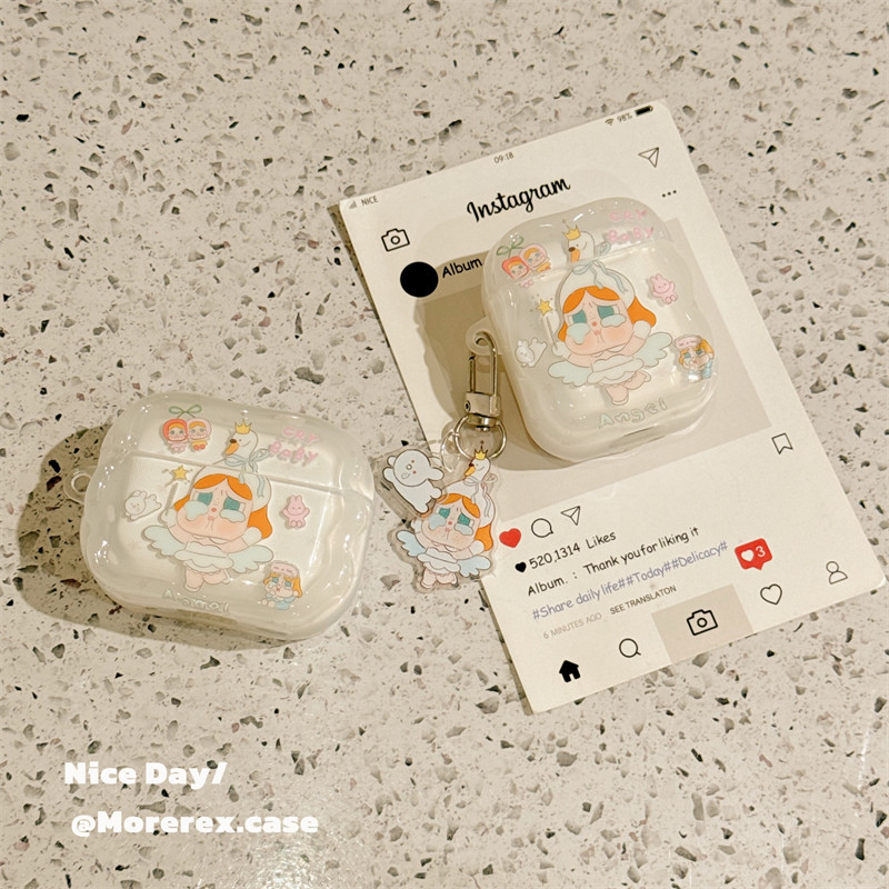 MoreRex可爱天使哭娃芭蕾舞适用苹果新4代airpods蓝牙无线耳机保护套1/2/3硅胶软壳airpodspro三代女新款小众,3C数码配件,耳机保护套,淘宝优惠券,粉丝福利购,淘宝优惠卷