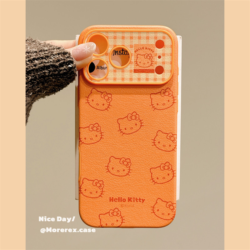 MoreRex可爱橙底皮纹哈喽kt蝴蝶结适用苹果17手机壳iphone16promax新款15pro大视窗14防摔保护套13全包17女款,3C数码配件,手机保护套/壳,淘宝优惠券,粉丝福利购,淘宝优惠卷
