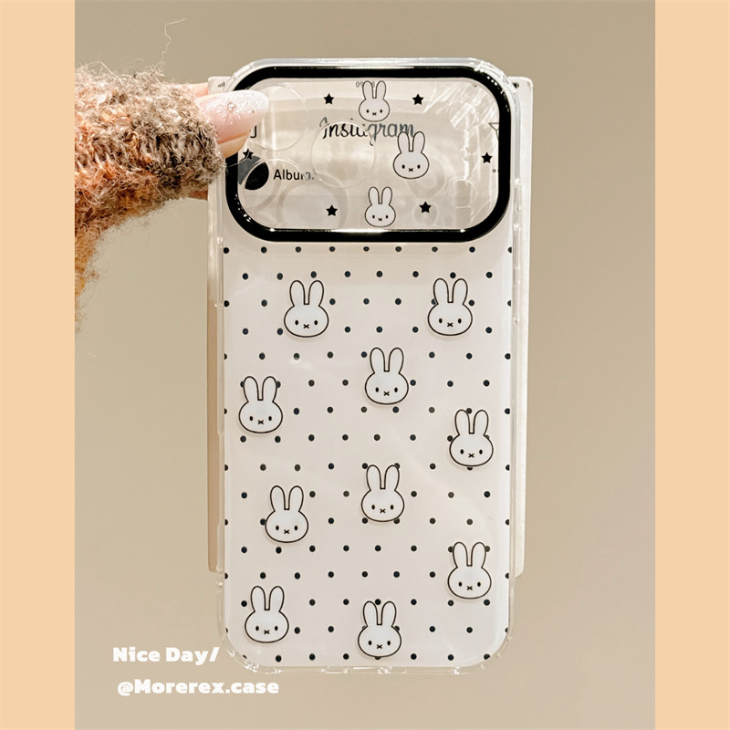 MoreRex 韩风可爱黑白波点米菲兔适用苹果17手机壳iphone16promax新款15pro双层14防摔保护套13卡通17女款ins,3C数码配件,手机保护套/壳,淘宝优惠券,粉丝福利购,淘宝优惠卷