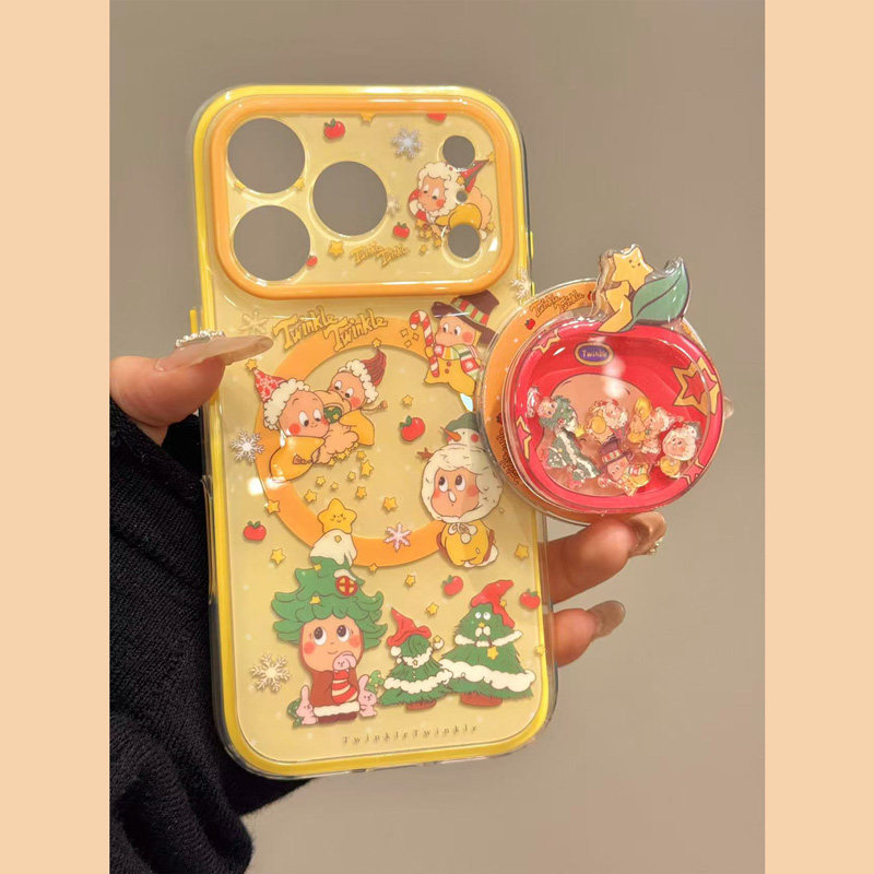 MoreRex冬日卡通圣诞装星星人适用苹果17手机壳iphone16promax新款15磁吸支架14防摔保护套13二合一17pro女款