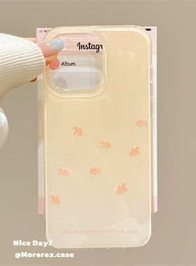 MoreRex 小众ins夏日治愈风奶黄色金鱼插画适用苹果15手机壳iphone16promax新款14双层13防摔保护套16pro女款