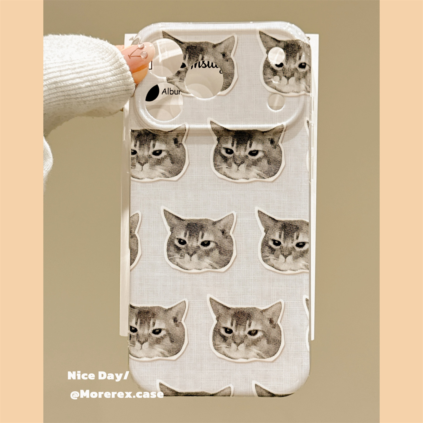 MoreRex 小众ins像素猫咪头像适用苹果18手机壳日韩iphone17promax新款创意18pro全包15防摔保护套14女16可爱