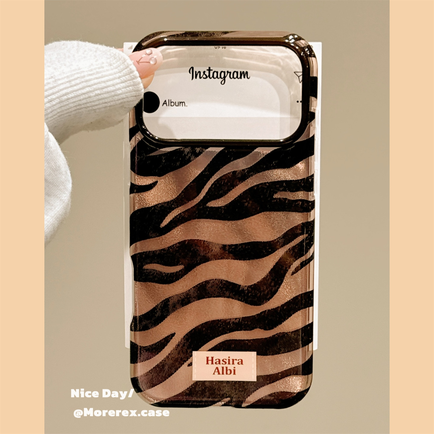 MoreRex 美拉德金棕斑马纹适用苹果18手机壳高级感iphone17promax新款18pro全包15防摔保护套14女16小众简约
