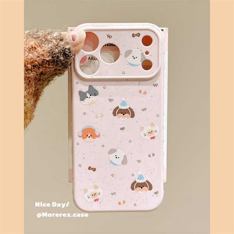 MoreRex 韩系ins可爱蝴蝶结猫咪小狗脑袋适用苹果17手机壳iphone16promax新款15pro创意14防摔保护套13女款17