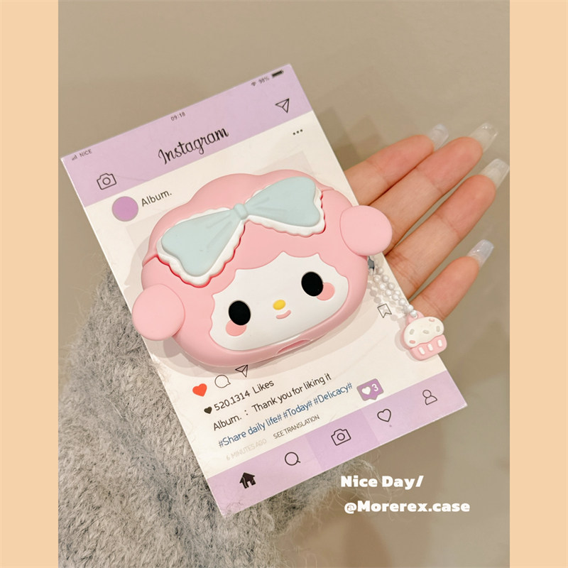 立体粉色小羊美乐蒂适用苹果新4代airpods蓝牙无线耳机保护套airpods1/2/3硅胶软壳airpodspro三代女新款小众,3C数码配件,耳机保护套,淘宝优惠券,粉丝福利购,淘宝优惠卷