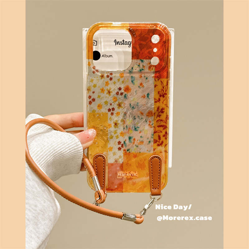 MoreRex ins秋冬复古棕色油画花卉适用苹果17手机壳iphone16promax新款15pro手提挂绳14防摔保护套13双层17女,3C数码配件,手机保护套/壳,淘宝优惠券,粉丝福利购,淘宝优惠卷