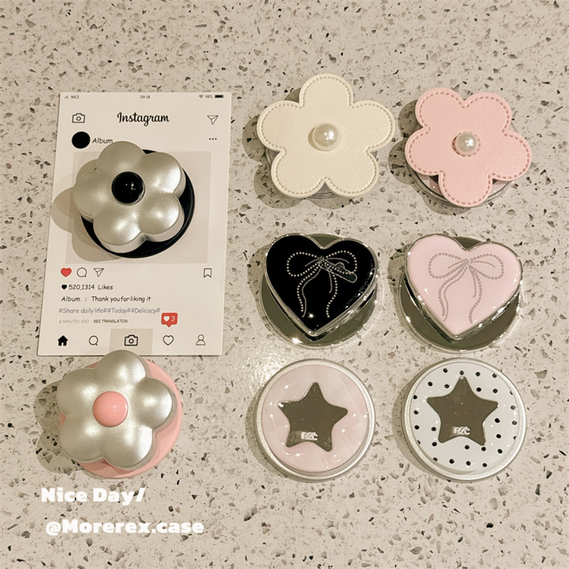 MoreRex ins风韩系高颜值花朵爱心MagSafe磁吸支架适用苹果手机壳新款男女强力吸附懒人便携桌面气囊防摔创意