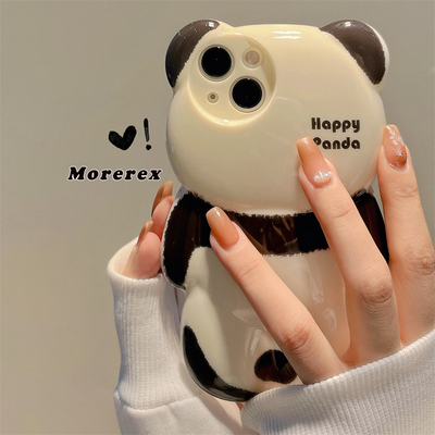 中国风卡通熊猫适用苹果16手机壳国风iphone15promax新款12小众11女款15pro防摔14pro硅胶13全包软保护套男生
