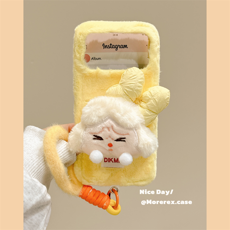 MoreRex秋冬立体毛绒茸可爱哭娃适用苹果17手机壳iphone16promax新款15pro带挂绳14防摔保护套13超好看17女款