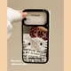 MoreRex可爱豹纹蝴蝶结KT猫补妆镜适用苹果17手机壳iphone16promax新款 15pro全包14防摔保护套13超好看17女款