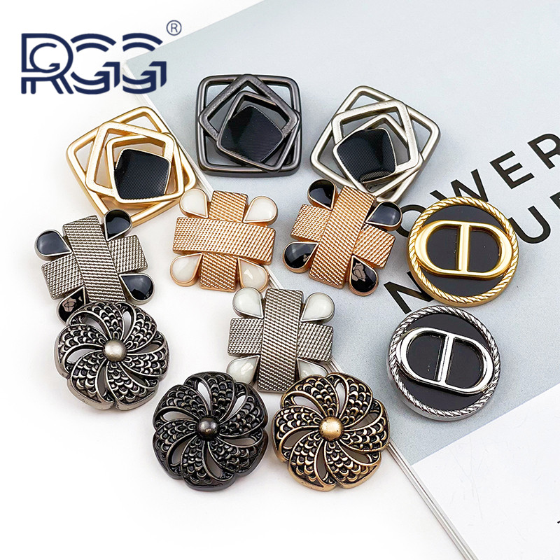 新款女装金属西装纽扣方形花形点油扣上衣外套风衣呢子大衣扣子