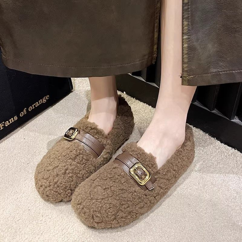 高级感平底软底百搭毛毛鞋女2025冬季新款加绒保暖外穿一脚蹬棉鞋,女鞋,深口单鞋,淘宝优惠券,粉丝福利购,淘宝优惠卷