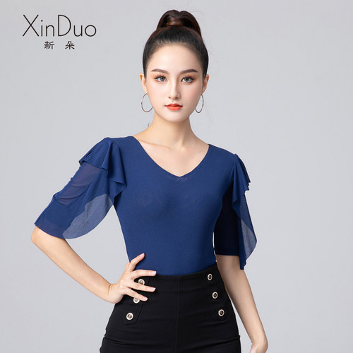 新朵练功成年连体服中袖拉丁舞