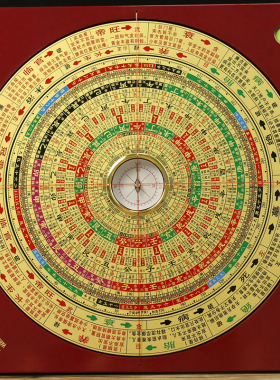 带结果万福堂罗盘高精度专业初学者十二长生九寸三合盘双层可转大