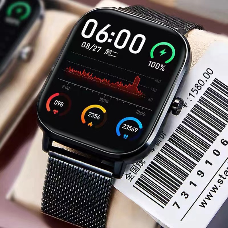 多功能测心率量血压运动智能手表男彩圆屏通话蓝牙手环女适配于苹果vivo小米oppo防水跑步计步器