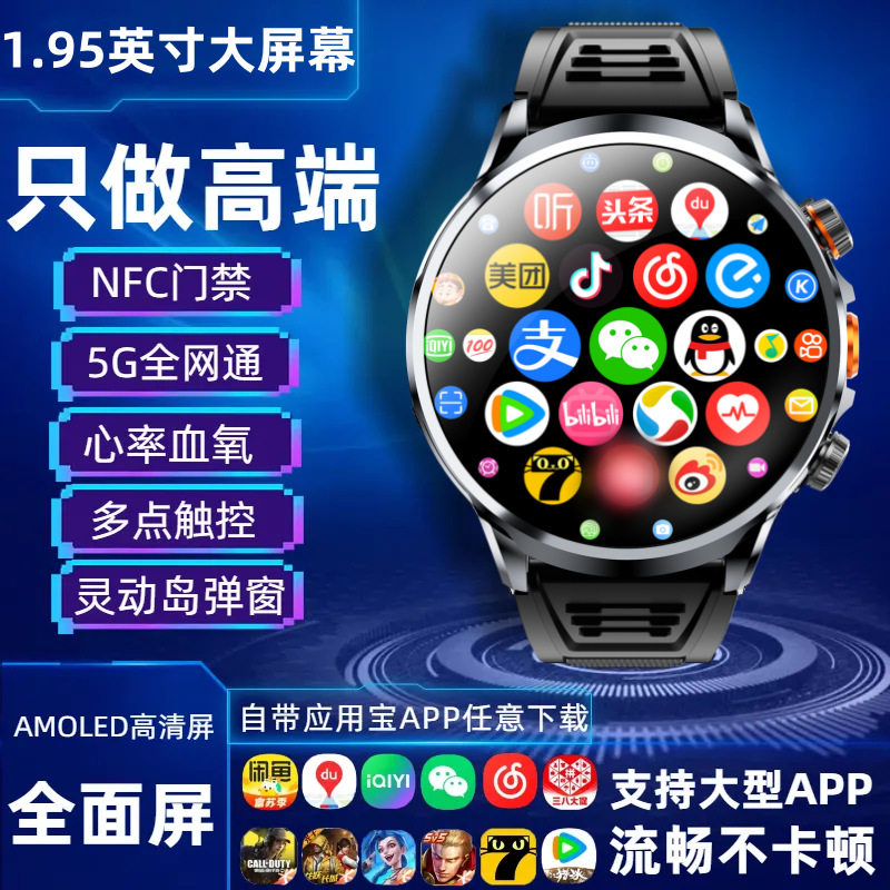 彬格智能手表高清拍照GPS定位多功能wifi上网全网通电话成人卡