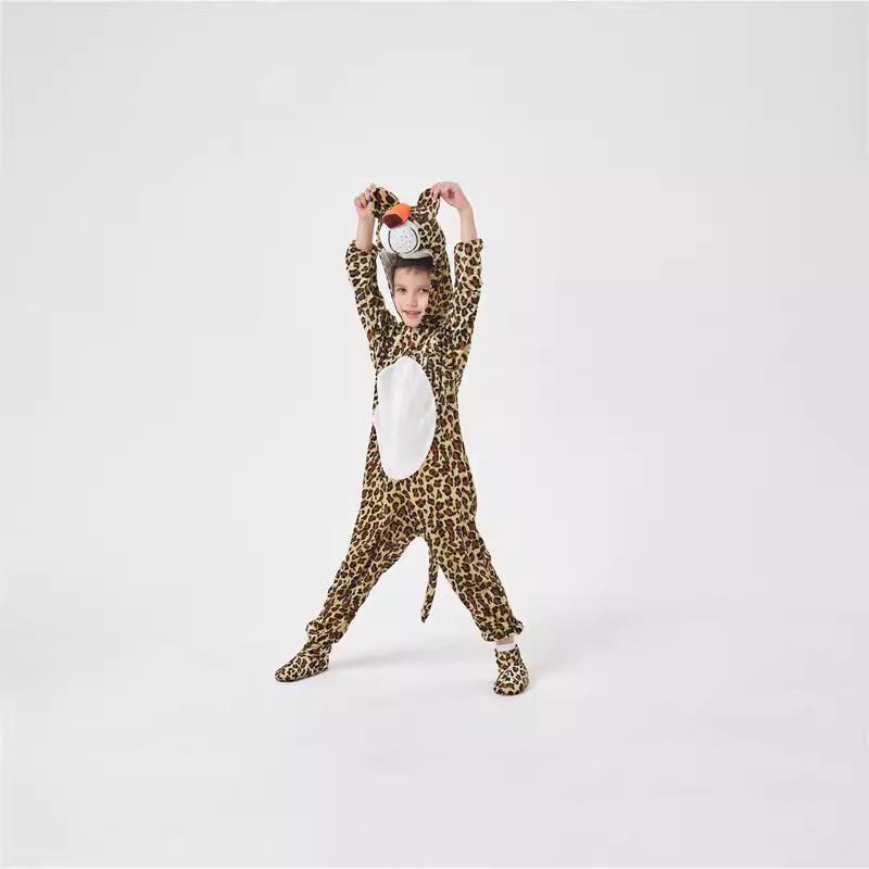 万圣节儿童动物男女cos斑点豹子衣服舞台表演服派对角色扮演服装