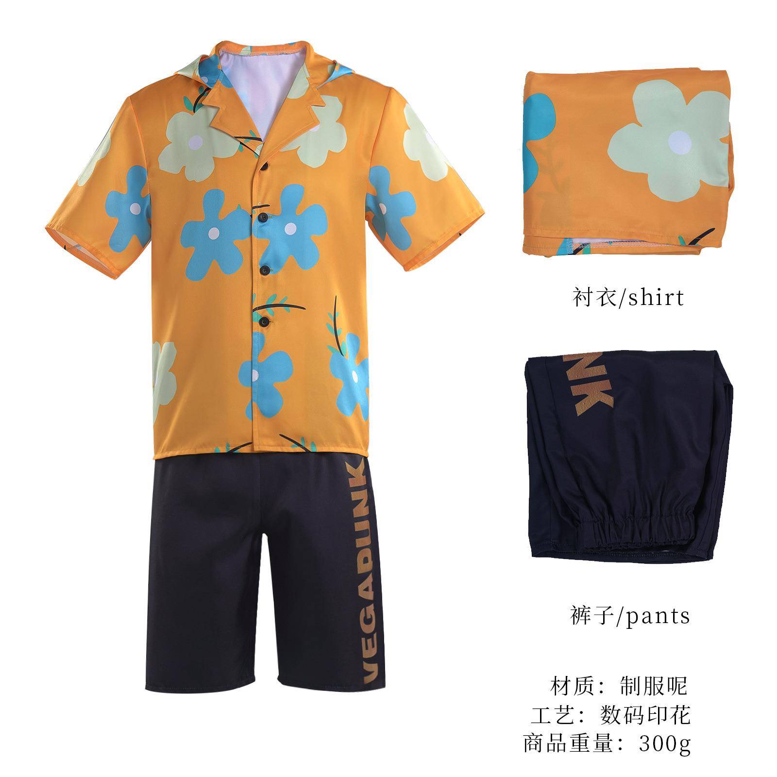 航海王山治cos服海贼王cosplay蛋头岛篇次元动漫同款休闲短袖衬衫