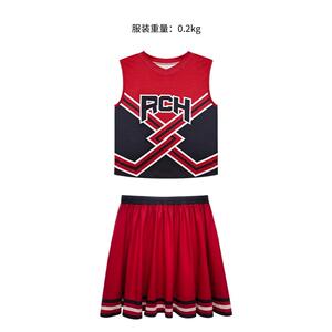 电影RCH百褶裙印花短袖上衣 足球宝贝啦啦队Cosplay舞蹈演出服装