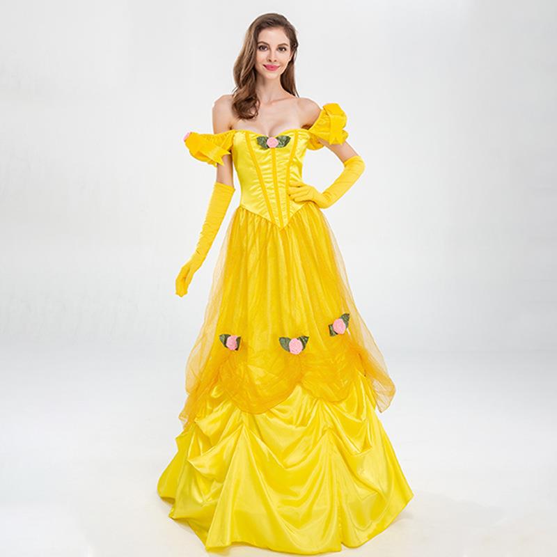 万圣节狂欢派对成人cosplay美女与野兽公主连衣裙话剧舞台演出服