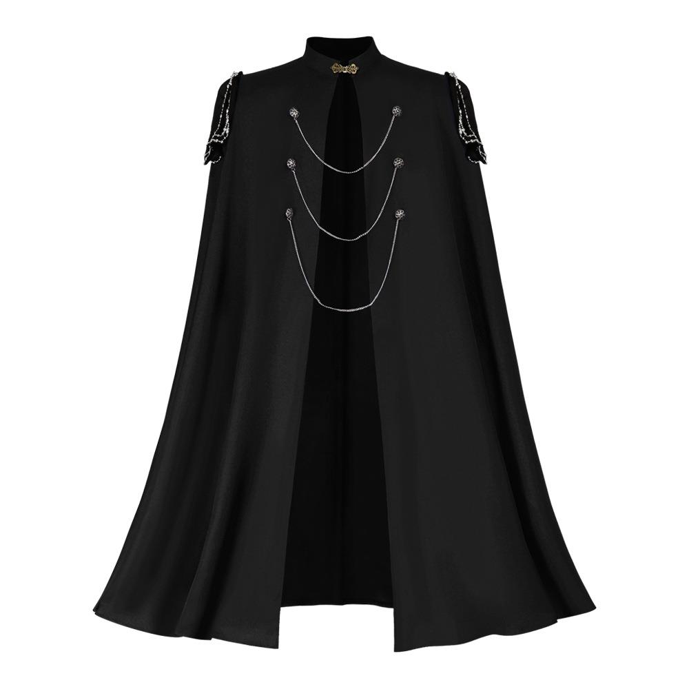 中世纪哥特式垫肩斗篷 复古珠帘披风cosplay角色扮演服装工厂现货