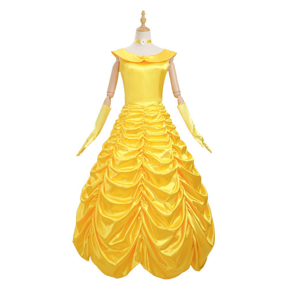 美女与野兽衣服万圣节服装女贝儿公主裙成人贝尔公主连衣裙