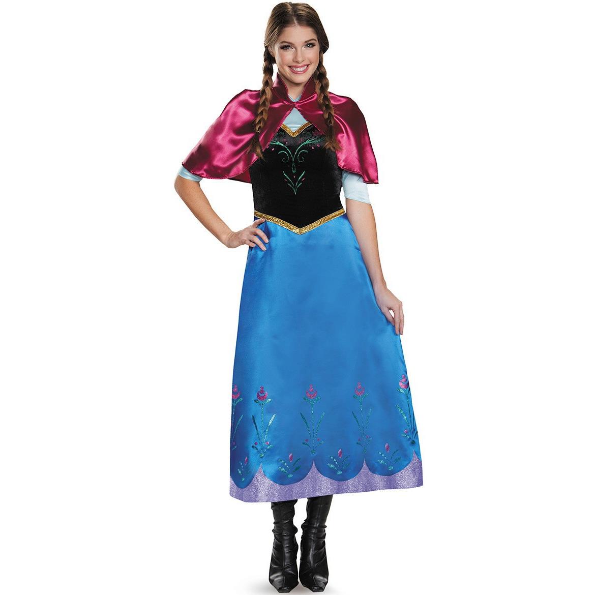 S-4XL万圣节服装冰雪奇缘cosplay安娜连衣裙角色扮演女王演出服