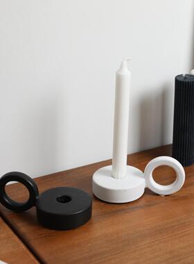 in陶瓷复古黑白烛台摆件｜家用