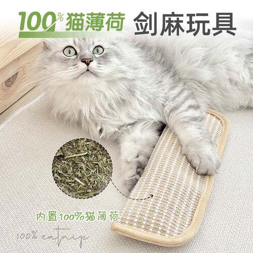 猫玩具猫薄荷抱枕磨牙耐脏猫咪玩具自嗨解闷玩具剑麻猫抓垫带薄荷