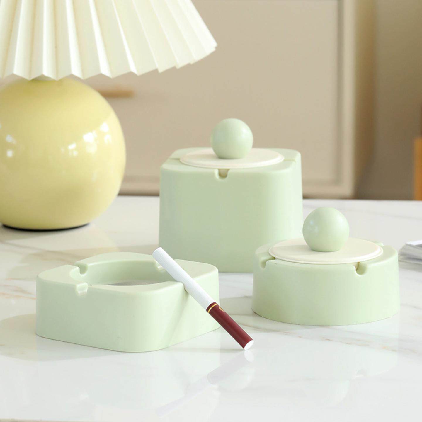 新款创意烟灰缸塑料家用网吧办公室烟缸加大带盖防飞灰烟灰缸摆件